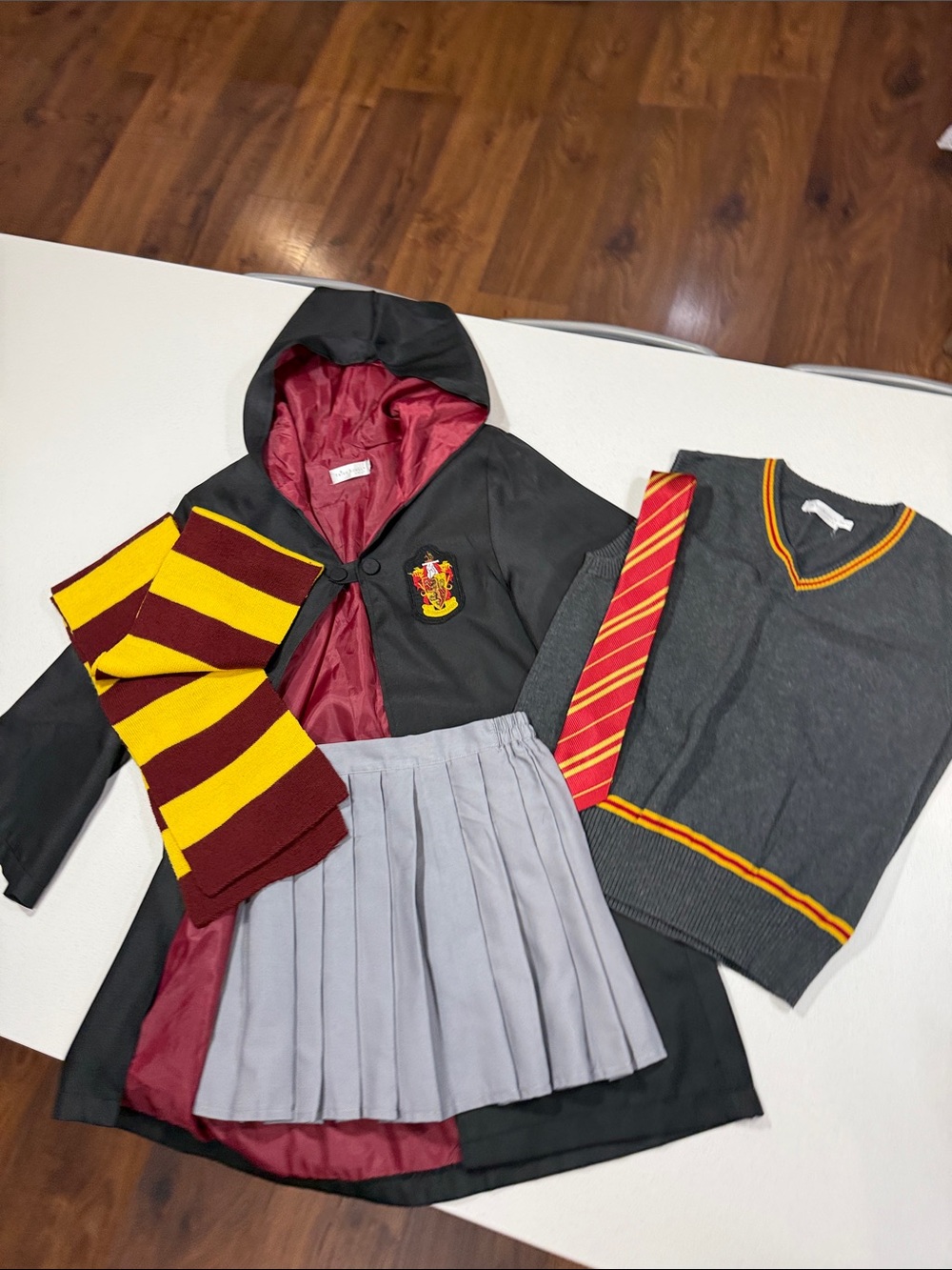 Girls Harry Potter Gryffindor Inspired School Costume in Black, Maroon & Yellow